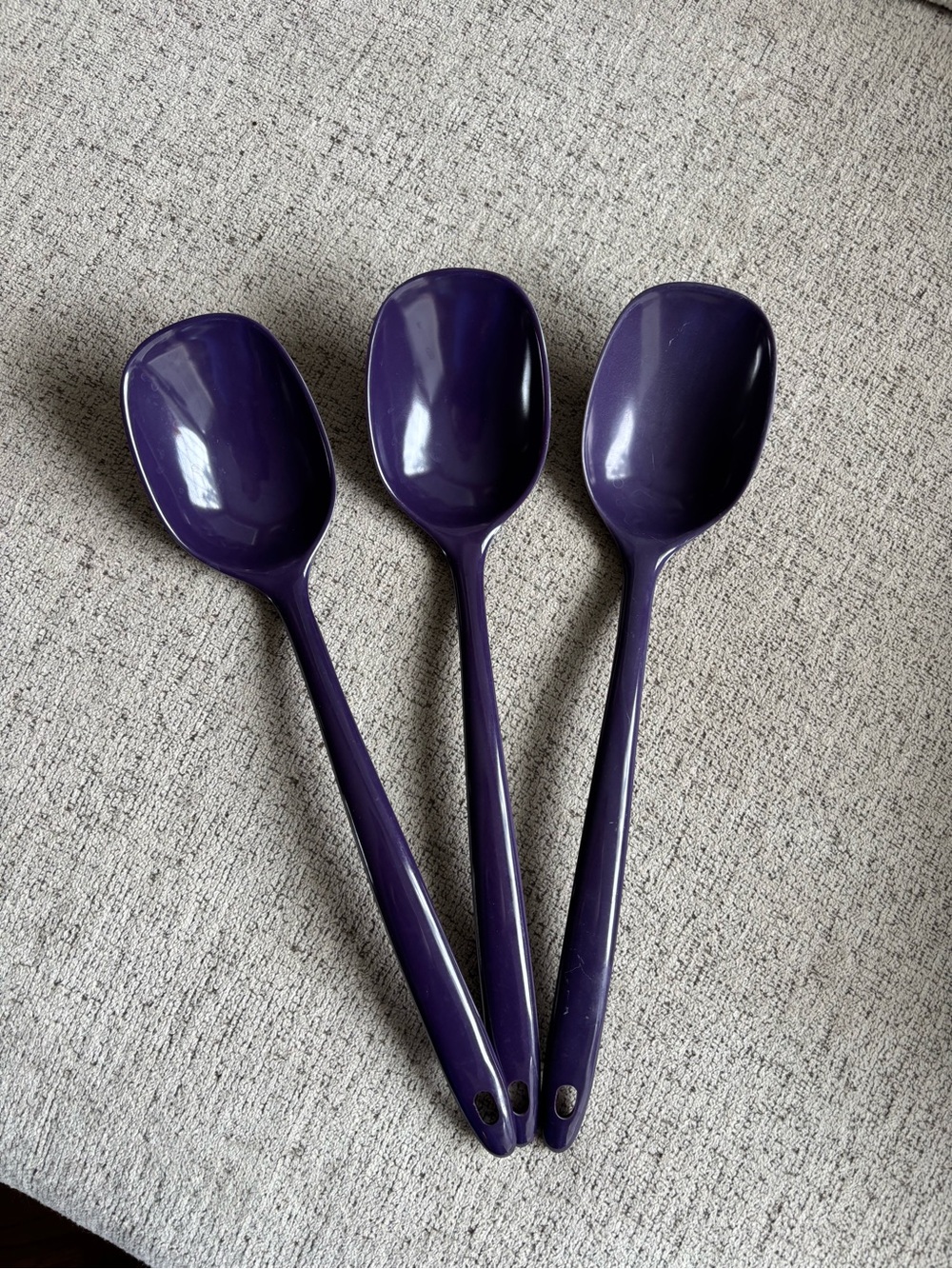 3 Piece Vintage Purple Melamine Danish Design Kitchen Spoons